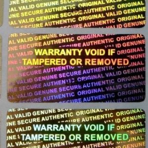 30mm x 15mm Warranty Silver VOID Large SECURE Hologram Stickers Labels